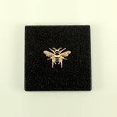 ✨ PU Eco-Friendly Leather Mirror, Embellished with Little Bee Gold Ornaments, HD Glass, Shiny Plating Silver Frame, 70*70mm Square Makeup Artifact, Pair It with Four Colors: Gold, Pink, White, and Black. 💄🌟